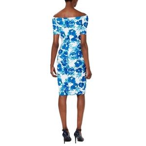 Calvin Klein Off Shoulder Floral Regatta Dress.